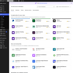 Page screenshot: WooCommerce &rarr; Extensions 