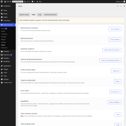 Page screenshot: WooCommerce &rarr; Status &rarr; Tools
