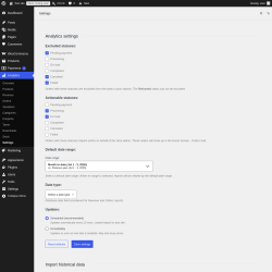 Page screenshot: Analytics &rarr; Settings