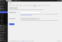 Page screenshot: WooCommerce &rarr; Settings &rarr; Integration