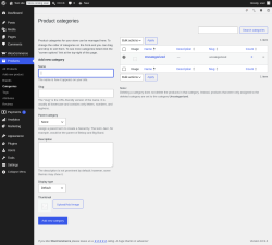 Page screenshot: Products &rarr; Categories