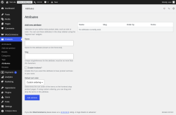 Page screenshot: Products &rarr; Attributes