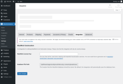 Page screenshot: WooCommerce → Settings → Integration
