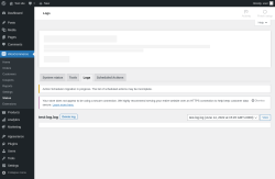 Page screenshot: WooCommerce → Status → Logs