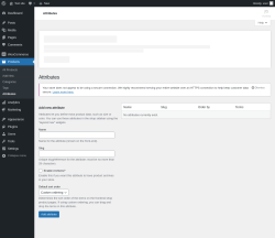 Page screenshot: Products → Attributes