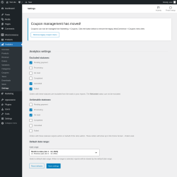 Page screenshot: Analytics → Settings