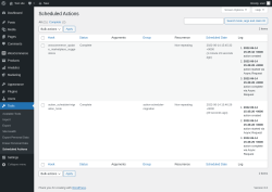 Page screenshot: Tools → Scheduled Actions