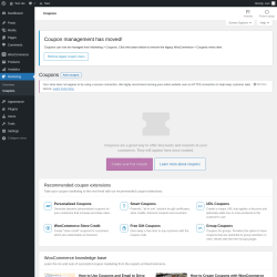 Page screenshot: WooCommerce → Coupons