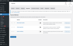 Page screenshot: WooCommerce &rarr; Settings &rarr; Payments