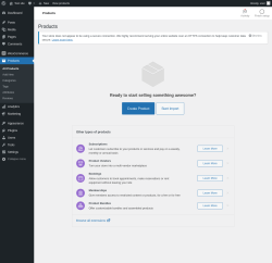 Page screenshot: Products