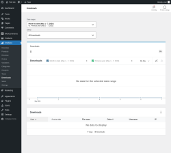 Page screenshot: Analytics &rarr; Downloads