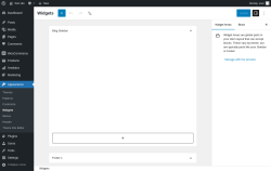 Page screenshot: Widgets &lsaquo; Test site &mdash; WordPress