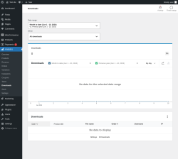 Page screenshot: Analytics &rarr; Downloads