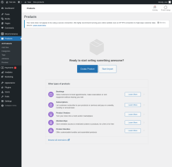 Page screenshot: Products