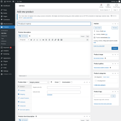 Page screenshot: Products &rarr; Add New