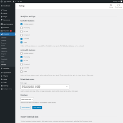 Page screenshot: Analytics &rarr; Settings