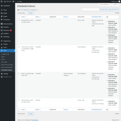 Page screenshot: Tools &rarr; Scheduled Actions