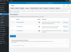 Page screenshot: WooCommerce &rarr; Settings &rarr; Payments