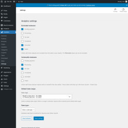 Page screenshot: Analytics &rarr; Settings