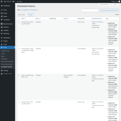 Page screenshot: Tools &rarr; Scheduled Actions