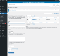 Page screenshot: Products &rarr; Categories
