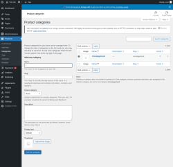 Page screenshot: Products &rarr; Categories