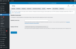 Page screenshot: WooCommerce &rarr; Settings &rarr; Integration