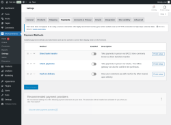Page screenshot: WooCommerce &rarr; Settings &rarr; Payments