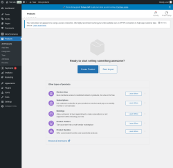 Page screenshot: Products