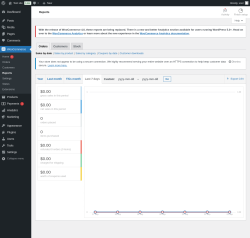 Page screenshot: WooCommerce &rarr; Reports