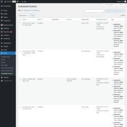 Page screenshot: Tools &rarr; Scheduled Actions