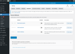 Page screenshot: WooCommerce &rarr; Settings &rarr; Payments