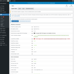 Page screenshot: WooCommerce &rarr; Status