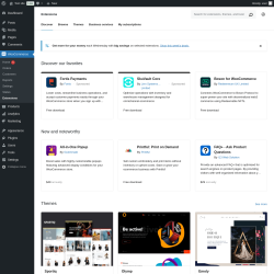 Page screenshot: WooCommerce &rarr; Extensions