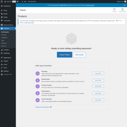 Page screenshot: Products