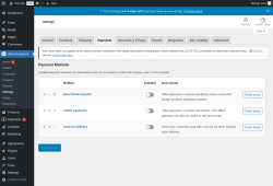 Page screenshot: WooCommerce &rarr; Settings &rarr; Payments