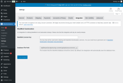 Page screenshot: WooCommerce &rarr; Settings &rarr; Integration