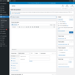 Page screenshot: Products &rarr; Add new product