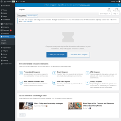 Page screenshot: Marketing &rarr; Coupons