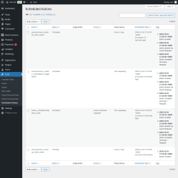 Page screenshot: Tools &rarr; Scheduled Actions