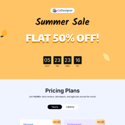 Page screenshot: CoDesigner →   Upgrade Today & Save Big (Flat 50% OFF)! 