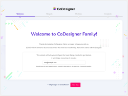 Page screenshot: CoDesigner › Setup Wizard