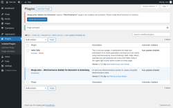 Page screenshot: Plugins &lsaquo; Test site &mdash; WordPress