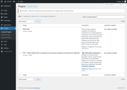 Page screenshot: Plugins &lsaquo; Test site &mdash; WordPress