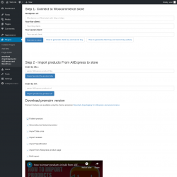 Page screenshot: Plugins  → wooshark dropshipping for AliExpress and WordPress