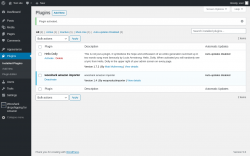 Page screenshot: Plugins ‹ Test site — WordPress