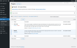 Page screenshot: Plugins ‹ Test site — WordPress