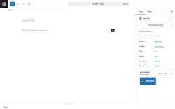 Page screenshot: Add Page ‹ Test site — WordPress