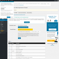 Page screenshot: Wordfence 0 → Firewall