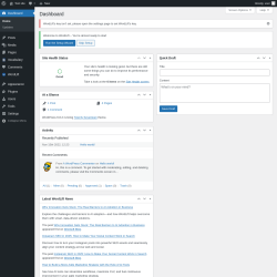 Page screenshot: Dashboard ‹ Test site — WordPress